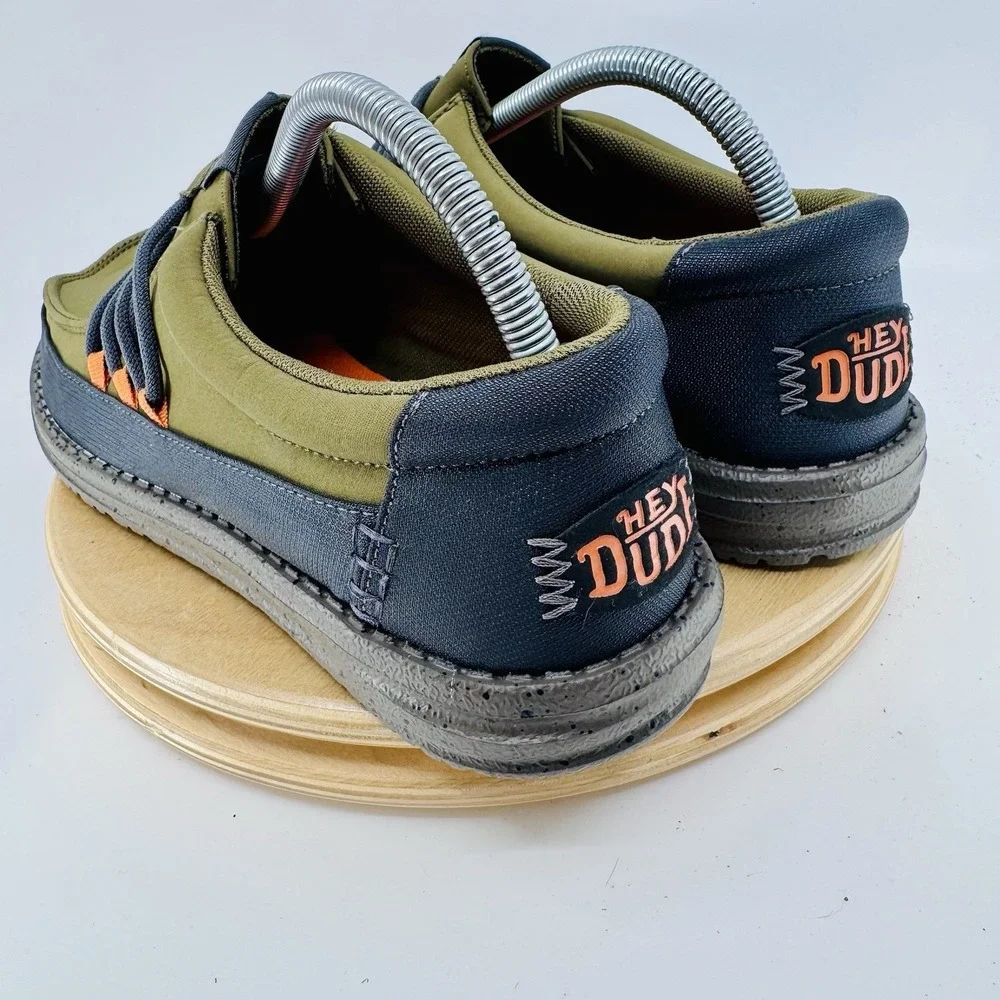 Hey Dude Wally Guard Men's 8 Dark Olive Shoes Slip On Comfort Casual NWT NEW
